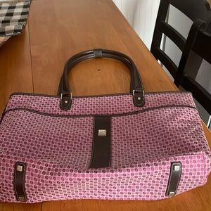 Nine & Company  large pink and brown tote bag never used